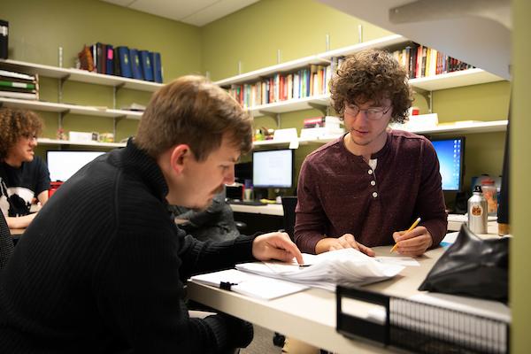 MSU Denver students work in the ethnography lab in Central Classroom on Dec. 5, 2019. As a professional data-gathering method, ethnography involves cultural and linguistic immersion in the community under study and the collection of qualitative data through participant-observation, interviewing, recording of naturally-occurring social interaction, and other techniques.